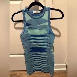 Blue and Green Mini Dress